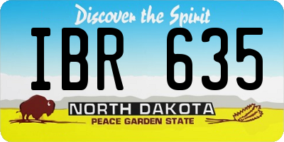 ND license plate IBR635