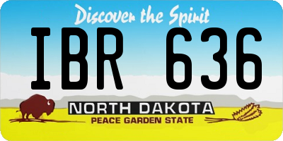 ND license plate IBR636