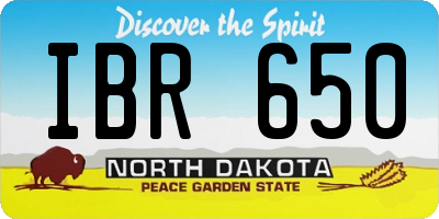 ND license plate IBR650