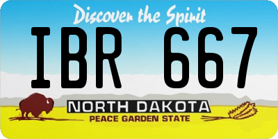 ND license plate IBR667