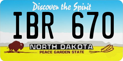ND license plate IBR670