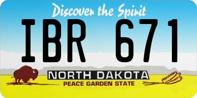 ND license plate IBR671