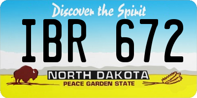 ND license plate IBR672