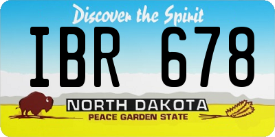 ND license plate IBR678
