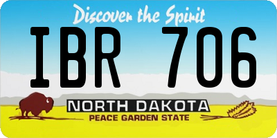 ND license plate IBR706