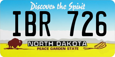 ND license plate IBR726