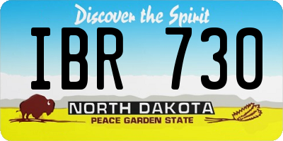 ND license plate IBR730