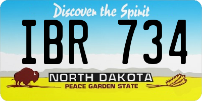 ND license plate IBR734