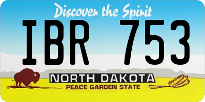 ND license plate IBR753