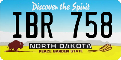ND license plate IBR758