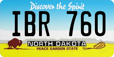 ND license plate IBR760