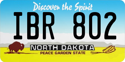 ND license plate IBR802