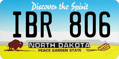 ND license plate IBR806