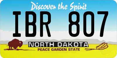 ND license plate IBR807