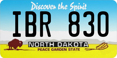 ND license plate IBR830