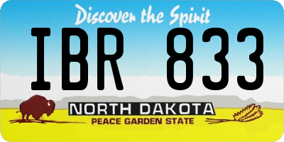 ND license plate IBR833