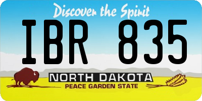 ND license plate IBR835