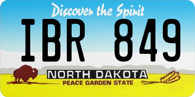 ND license plate IBR849