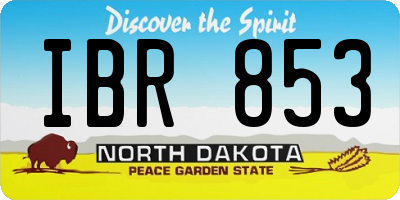 ND license plate IBR853