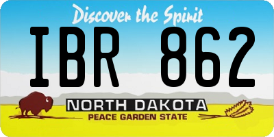 ND license plate IBR862