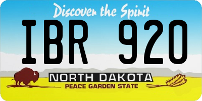 ND license plate IBR920