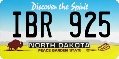 ND license plate IBR925