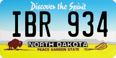 ND license plate IBR934