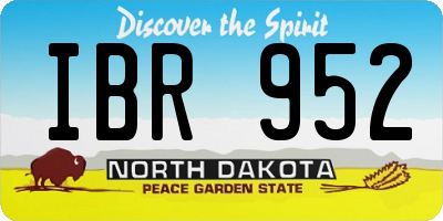 ND license plate IBR952