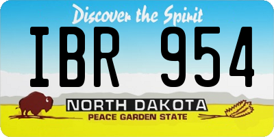 ND license plate IBR954