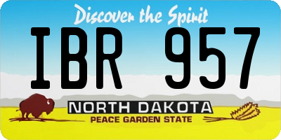 ND license plate IBR957