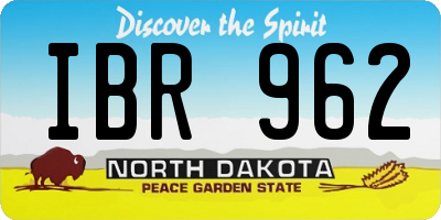 ND license plate IBR962