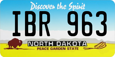 ND license plate IBR963