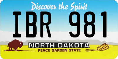 ND license plate IBR981