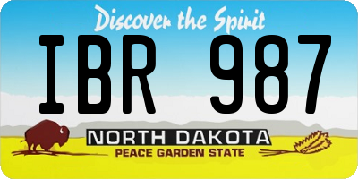 ND license plate IBR987