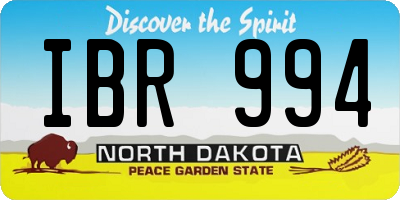 ND license plate IBR994