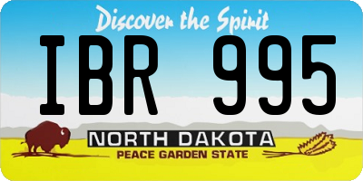 ND license plate IBR995