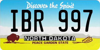 ND license plate IBR997