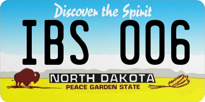 ND license plate IBS006