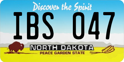 ND license plate IBS047