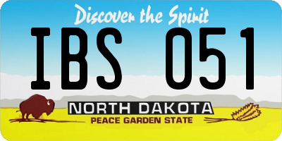 ND license plate IBS051