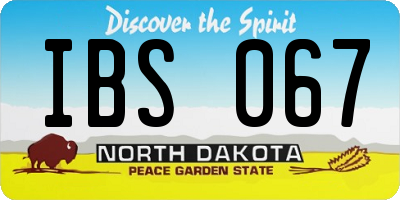 ND license plate IBS067