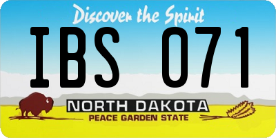 ND license plate IBS071