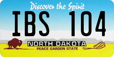 ND license plate IBS104