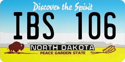 ND license plate IBS106