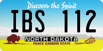 ND license plate IBS112