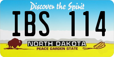 ND license plate IBS114