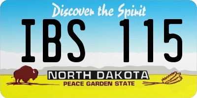 ND license plate IBS115