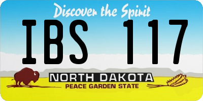 ND license plate IBS117
