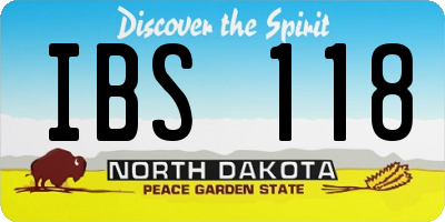 ND license plate IBS118