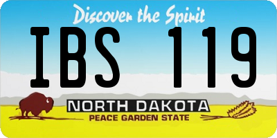 ND license plate IBS119